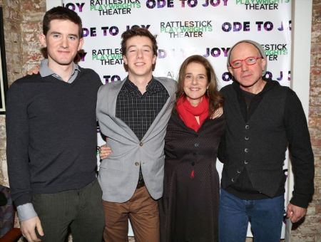 Debra Winger with her two sons, Noah Hutton (left) and Babe Howard (middle), and her husband, Arliss Howard (right)